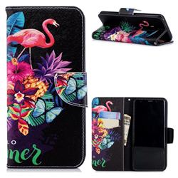Flowers Flamingos Leather Wallet Case for Samsung Galaxy S9 Plus(S9+)