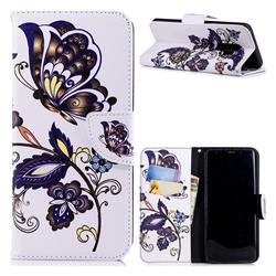 Butterflies and Flowers Leather Wallet Case for Samsung Galaxy S9 Plus(S9+)