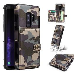 Camouflage Multi-function Leather Phone Case for Samsung Galaxy S9 Plus(S9+) - Gray