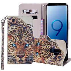 Leopard 3D Painted Leather Phone Wallet Case Cover for Samsung Galaxy S9 Plus(S9+)