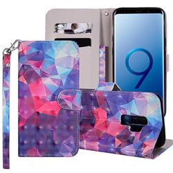 Colored Diamond 3D Painted Leather Phone Wallet Case Cover for Samsung Galaxy S9 Plus(S9+)