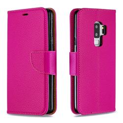 Classic Luxury Litchi Leather Phone Wallet Case for Samsung Galaxy S9 Plus(S9+) - Rose