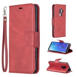 Classic Sheepskin PU Leather Phone Wallet Case for Samsung Galaxy S9 Plus(S9+) - Red