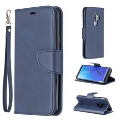 Classic Sheepskin PU Leather Phone Wallet Case for Samsung Galaxy S9 Plus(S9+) - Blue