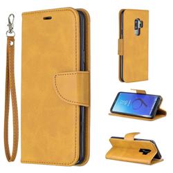 Classic Sheepskin PU Leather Phone Wallet Case for Samsung Galaxy S9 Plus(S9+) - Yellow