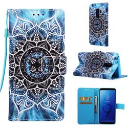 Underwater Mandala Matte Leather Wallet Phone Case for Samsung Galaxy S9 Plus(S9+)
