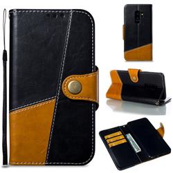 Retro Magnetic Stitching Wallet Flip Cover for Samsung Galaxy S9 Plus(S9+) - Black
