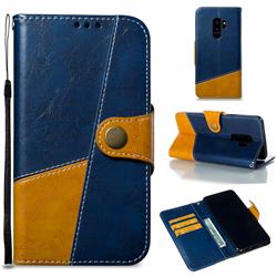 Retro Magnetic Stitching Wallet Flip Cover for Samsung Galaxy S9 Plus(S9+) - Blue