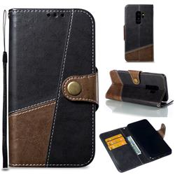 Retro Magnetic Stitching Wallet Flip Cover for Samsung Galaxy S9 Plus(S9+) - Dark Gray