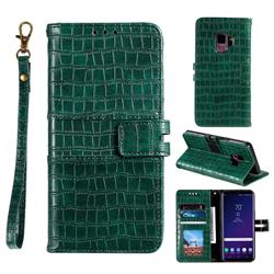 Luxury Crocodile Magnetic Leather Wallet Phone Case for Samsung Galaxy S9 Plus(S9+) - Green