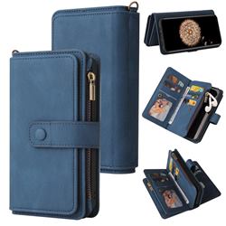 Luxury Multi-functional Zipper Wallet Leather Phone Case Cover for Samsung Galaxy S9 Plus(S9+) - Blue