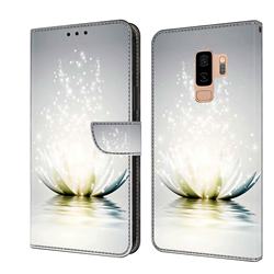 Flare lotus Crystal PU Leather Protective Wallet Case Cover for Samsung Galaxy S9 Plus(S9+)