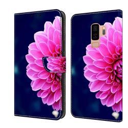 Pink Petals Crystal PU Leather Protective Wallet Case Cover for Samsung Galaxy S9 Plus(S9+)