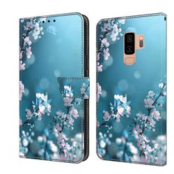 Plum Blossom Crystal PU Leather Protective Wallet Case Cover for Samsung Galaxy S9 Plus(S9+)