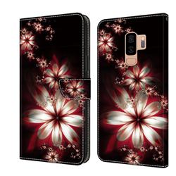 Red Dream Flower Crystal PU Leather Protective Wallet Case Cover for Samsung Galaxy S9 Plus(S9+)