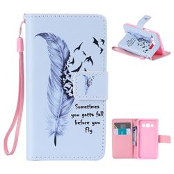 Feather Birds PU Leather Wallet Case for Samsung Galaxy A3 2015 A300