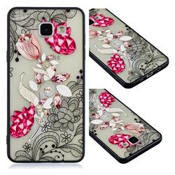 Tulip Lace Diamond Flower Soft TPU Back Cover for Samsung Galaxy A3 2016 A310