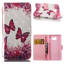 Rose Butterfly 3D Painted Leather Wallet Case for Samsung Galaxy A3 2016 A310