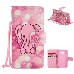 Pink Elephant PU Leather Wallet Case for Samsung Galaxy A3 2016 A310