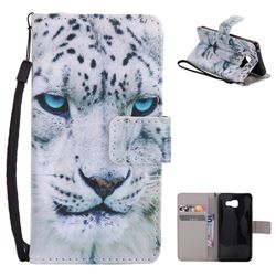 White Leopard PU Leather Wallet Case for Samsung Galaxy A3 2016 A310