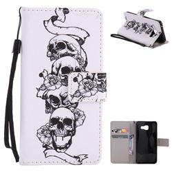 Skull Head PU Leather Wallet Case for Samsung Galaxy A3 2016 A310