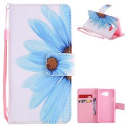 Blue Sunflower PU Leather Wallet Case for Samsung Galaxy A3 2016 A310