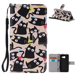 Cute Kitten Cat PU Leather Wallet Case for Samsung Galaxy A3 2016 A310