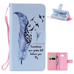 Feather Birds PU Leather Wallet Case for Samsung Galaxy A3 2016 A310