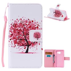 Colored Red Tree PU Leather Wallet Case for Samsung Galaxy A3 2016 A310