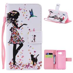 Petals and Cats PU Leather Wallet Case for Samsung Galaxy A3 2016 A310