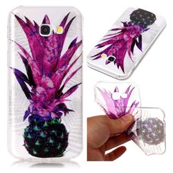 Purple Pineapple Super Clear Flash Powder Shiny Soft TPU Back Cover for Samsung Galaxy A3 2017 A320