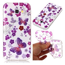 Safflower Butterfly Super Clear Flash Powder Shiny Soft TPU Back Cover for Samsung Galaxy A3 2017 A320