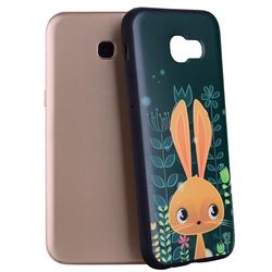 Cute Rabbit 3D Embossed Relief Black Soft Back Cover for Samsung Galaxy A3 2017 A320
