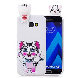 Cute Pink Kitten Soft 3D Climbing Doll Soft Case for Samsung Galaxy A3 2017 A320