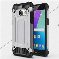 King Kong Armor Premium Shockproof Dual Layer Rugged Hard Cover for Samsung Galaxy A3 2017 A320 - Silver Grey