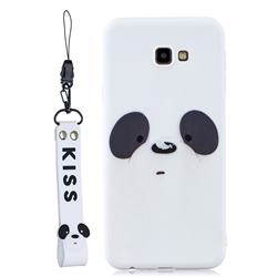 White Feather Panda Soft Kiss Candy Hand Strap Silicone Case for Samsung Galaxy A3 2017 A320