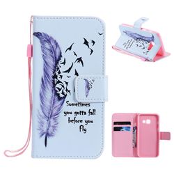 Feather Birds PU Leather Wallet Case for Samsung Galaxy A3 2017 A320