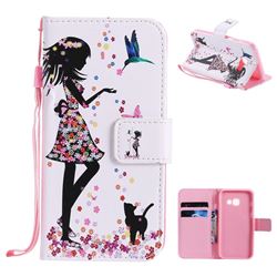 Petals and Cats PU Leather Wallet Case for Samsung Galaxy A3 2017 A320