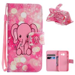 Pink Elephant PU Leather Wallet Case for Samsung Galaxy A3 2017 A320