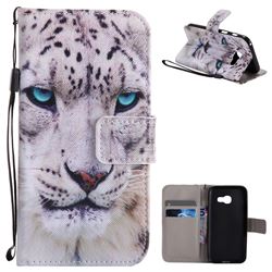 White Leopard PU Leather Wallet Case for Samsung Galaxy A3 2017 A320