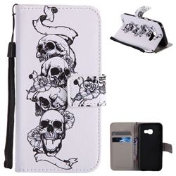 Skull Head PU Leather Wallet Case for Samsung Galaxy A3 2017 A320