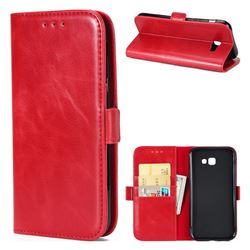 Luxury Crazy Horse PU Leather Wallet Case for Samsung Galaxy A3 2017 A320 - Red