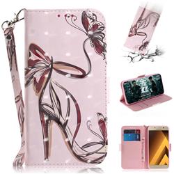 Butterfly High Heels 3D Painted Leather Wallet Phone Case for Samsung Galaxy A3 2017 A320