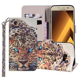 Leopard 3D Painted Leather Phone Wallet Case Cover for Samsung Galaxy A3 2017 A320