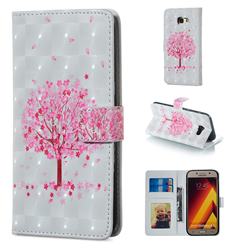 Sakura Flower Tree 3D Painted Leather Phone Wallet Case for Samsung Galaxy A3 2017 A320
