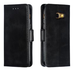 Retro Classic Calf Pattern Leather Wallet Phone Case for Samsung Galaxy A3 2017 A320 - Black