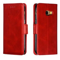 Retro Classic Calf Pattern Leather Wallet Phone Case for Samsung Galaxy A3 2017 A320 - Red