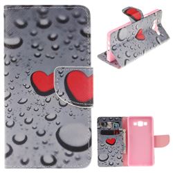 Heart Raindrop PU Leather Wallet Case for Samsung Galaxy A5 2015 A500