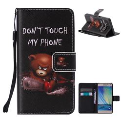 Angry Bear PU Leather Wallet Case for Samsung Galaxy A5 2015 A500