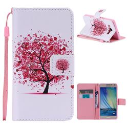 Colored Red Tree PU Leather Wallet Case for Samsung Galaxy A5 2015 A500